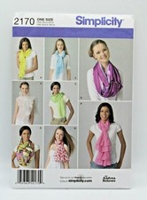 Uncut Simplicity Scarves Pattern 2170 Infinity Style Buttoned Ruffle Tiered