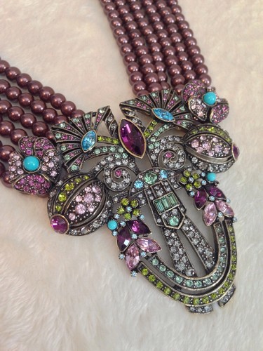 HEIDI DAUS Dark Aubergine Pearls BOUNTIFUL SPLENDOR Necklace - Picture 7 of 12
