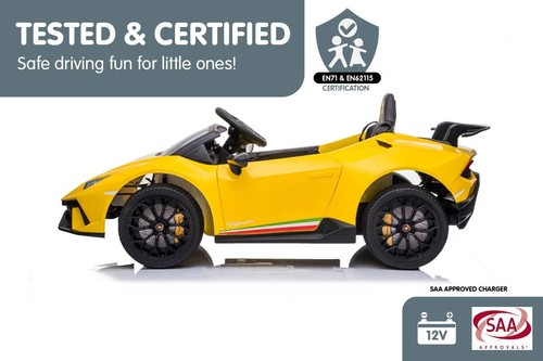 Lamborghini Performante Kids Electric Ride On Car with RC - Yellow - Picture 10 of 11