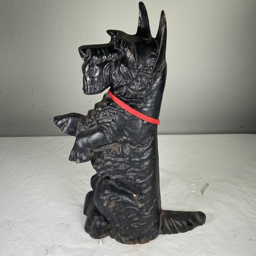 DOORSTOP SCOTTY Scottish Terrier HUND 13" groß schwarz Gusseisen Vintage - Bild 1 von 13