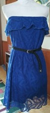 Maurices Size Med Junior/Women Sleeveless Blue Dress lace over liner
