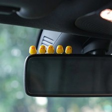 5Pcs Cute Mini Duck Car Ornaments Rearview Mirror Dashboard Decor