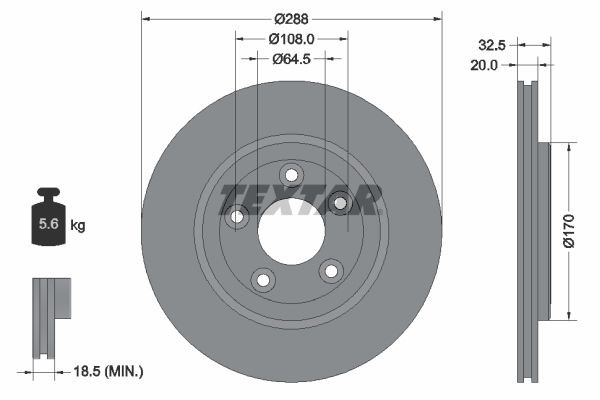 2X Textar Bremsscheibe 92099100 FüR Daimler Ford USA Jaguar Lincoln-image