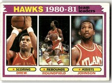 1981-82 Topps John Drew / Dan Roundfield / Eddie Johnson #44