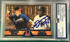 Chipper Jones Frank Thomas 1998 Pacific Omega Signed Dual PSA/DNA Auto Face2Face