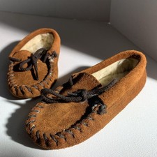Minnetonka Brown Suede Moccasins Childs Toddler Girls Size 7