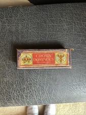 Full Set of Crown Dominoes In Original Box with Instructions Vintage