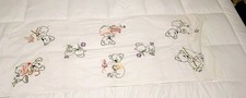 Vintage Hand-Embroidered Baby Crib Coverlet Koala Nursery Linens Crib 44" X 16"