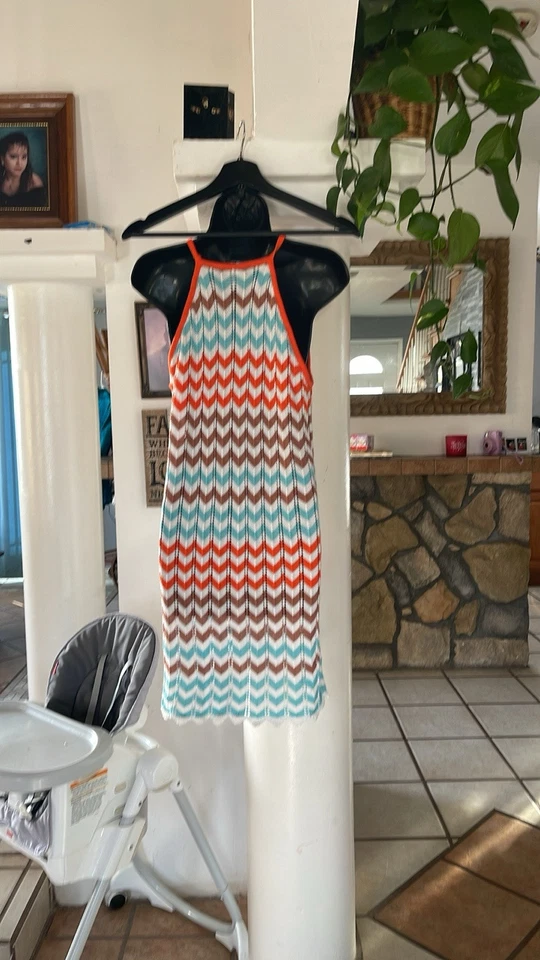 Vestido tejido C&C California Chevron/cubrimiento de natación para mujer talla S Foto 4 de 4