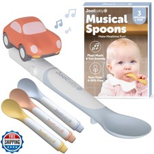 Jool Baby Musical Baby Spoons, 3 Spoons Car with Fun Sounds - Multi-Stage S