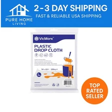 Durable 1mil Clear Plastic Tarp (9x12 ft) - Perfect for Painting & Renovations