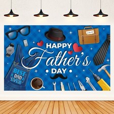 Happy Fathers Day Banner Backdrop,Happy Fathers Day Decorations Backdrop for P..