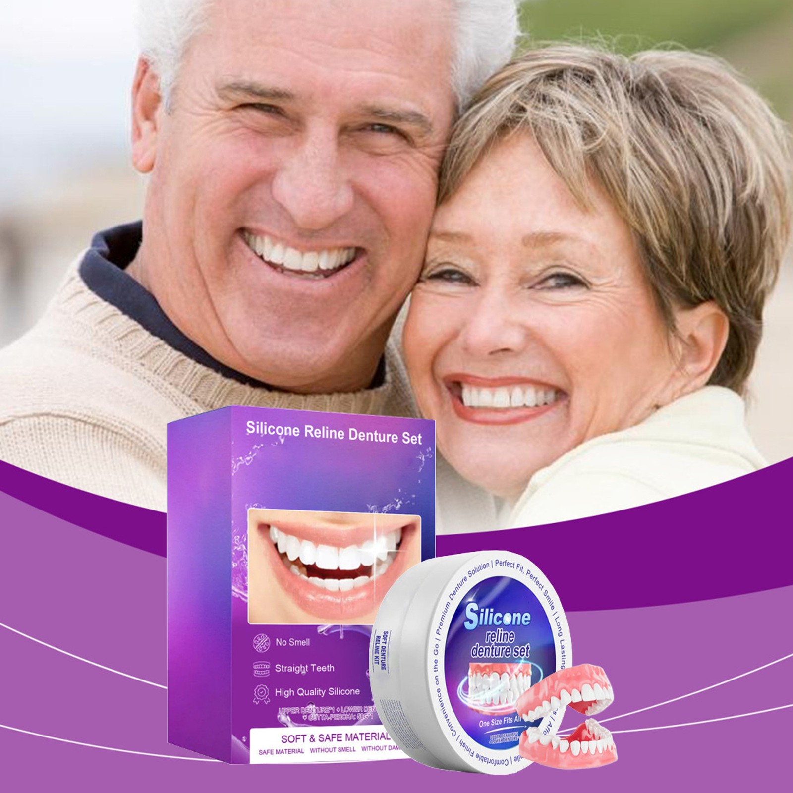 Denture Repair Kit Soft Silicone Denture Reline Kit For Women Men