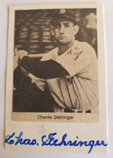 CHARLES GEHRINGER HOF TIGERS CUT AUTO CUSTOM CARD SIGNED CARD AUTO AUTOGRAPH