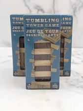 3 Tumbling Tower Stacking Game Wooden Mini Travel Size 36 Pc Wood Blocks Craft
