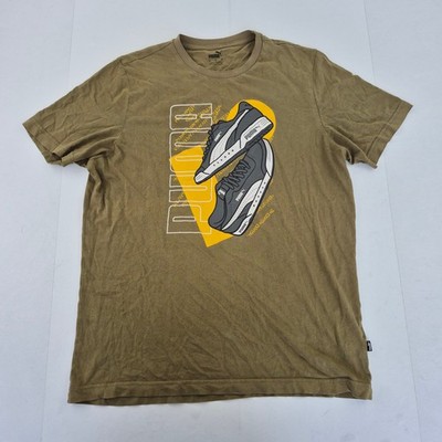 PUMA Graphic T-Shirt Medium Green Men's 100% Cotton Casual Style