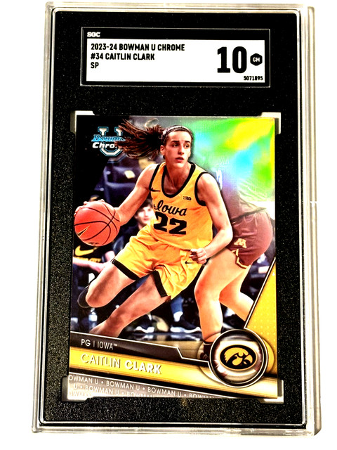 2023-24 Boman U Chrome #34 Caitlin Clark Image Variation SP SGC 10