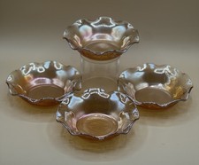4 Vintage Jeanette Carnival Glass Iridescent Floragold Louisa Bowls Plus 3 Bonus