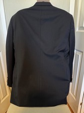 Daniel Cremieux Loro Piana Blazer Sports Coat Jacket 46R Black Navy Blue Stripe