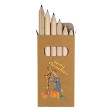 6 x 'Mouse Christmas Decorating ' Short Colour Pencils PE00085214