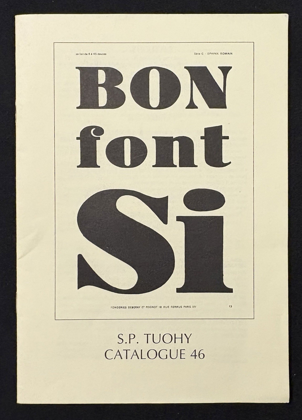 Typography Books Catalog S.P. Tuohy Type Specimen Printing Design