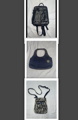 Tignanello Black Leather Backpack Handbag Purse- The Sak Purse - Cavu -Lot Of 3