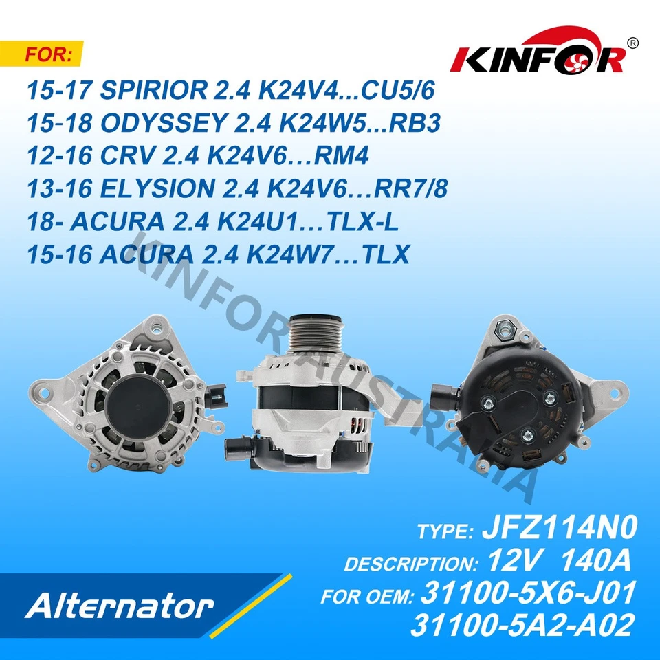 Fred Alternator Fits Honda 2015+ 2.4L Acura,Odyssey,CRV (For Denso Model)  JR-JF - Image 4 of 4