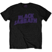 Image of Black Sabbath Official Wavy Logo Vintage T-Shirt