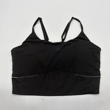 Adidas Cropped Sport Bra Women M Black Logo . 41664