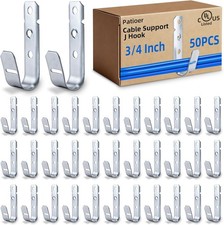 3/4-Inch Cable Support J Hook, Heavy Duty Galvanized Steel Wall Mount Hooks