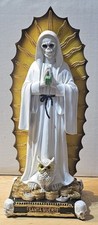 SANTA MUERTE HOLY DEATH GRIM REAPER OWL SKULL PRAY MONEY FANTASY FIGURINE STATUE