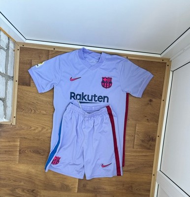 Rare Nike FC Barselona 2021/2022 Away Soccer Jersey Purple Size M Set Suit Short