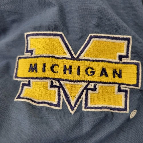University of Michigan Jacket Mens XL Lined VTG 90s Embroidery Hooded Vesi image 7