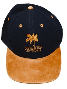 DISTRESSED Vintage Australia Suede Brim Hat Embroidered Cap Strapback