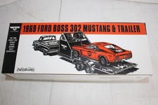 Ertil 69 Boss 302 Mustang Drag car Trailer Metal Bank