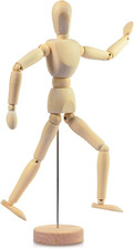 12 Inch Drawing Mannequin, Wooden Human Model for Art Creation, Natural