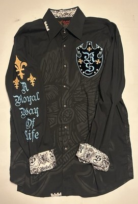 Rebel Spirit ''A Royal Way Of Life'' Men's XXL Embroidered Long Sleeve
