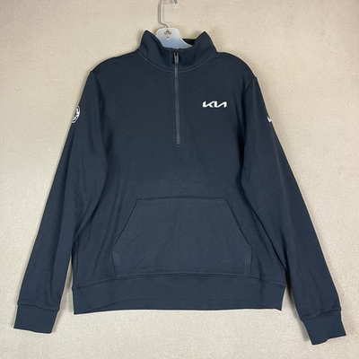 #ad Nike Pullover Womens L Black Club Fleece Sleeve Swoosh 1 4 Zip Sweatshirt $29.99