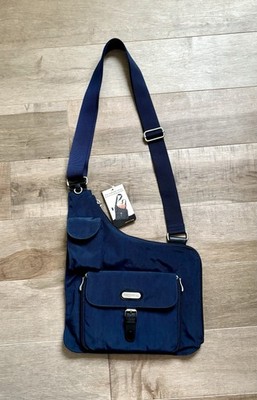 Baggallini Navy Uptown Slim Sling Shoulder Criss Cross Travel Crossbody Bag NWT