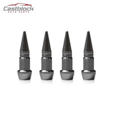 4x Spike Bullet Valve Stem Caps Cover Tire Wheel Screw-on Metal Aluminum Pointed