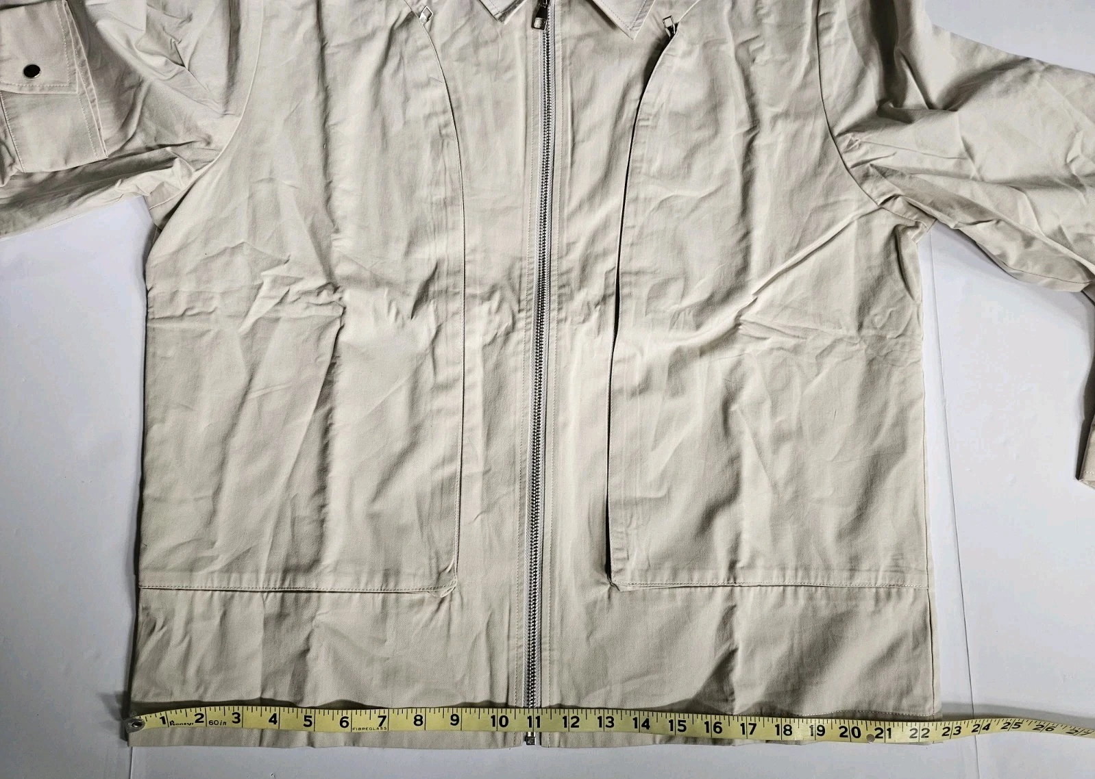 C'est Bon Work Jacket Off White Zip Up Men's SZ XL Urban Mod Work Chore Nwt  image 12