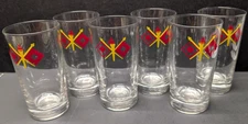Vintage Libbey US Army Signal Corps Highball Glasses 5.25" Barware Set of 6 Rare