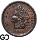 1903 Indian Head Cent Penny Choice Unc++, Sharp Strike Copper