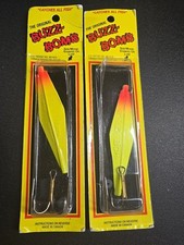  2 New Buzz Bomb Fishing Lures - 3L Yellpw / Red