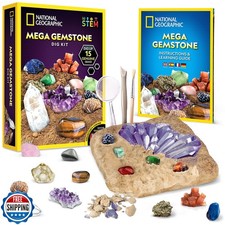 NATIONAL GEOGRAPHIC Mega Gemstone Dig Kit Dig Up 15 Real Gemsto