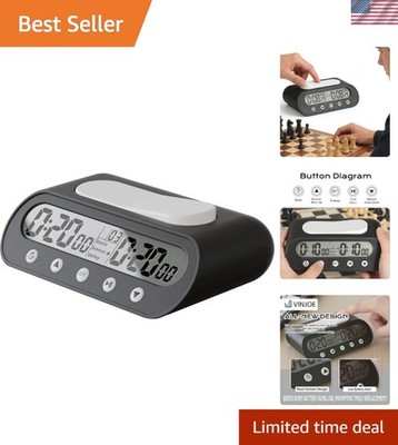 Professional Digital Chess Timer with Alarm & Bonus Time Features - Black