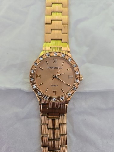 Gianni Ricci Ladies Quartz Watch Faux Stones Textured Bracelet Working 33 mm - Bild 6 von 24