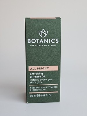 Botanics Facial Face Oil Glow All Bright Energising Bi-Phase Oil .84 fl oz  NEW