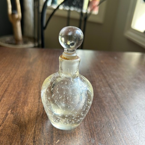 Vintage Murano Bullicante Small Glass Perfume / Scent Bottle With Stopper