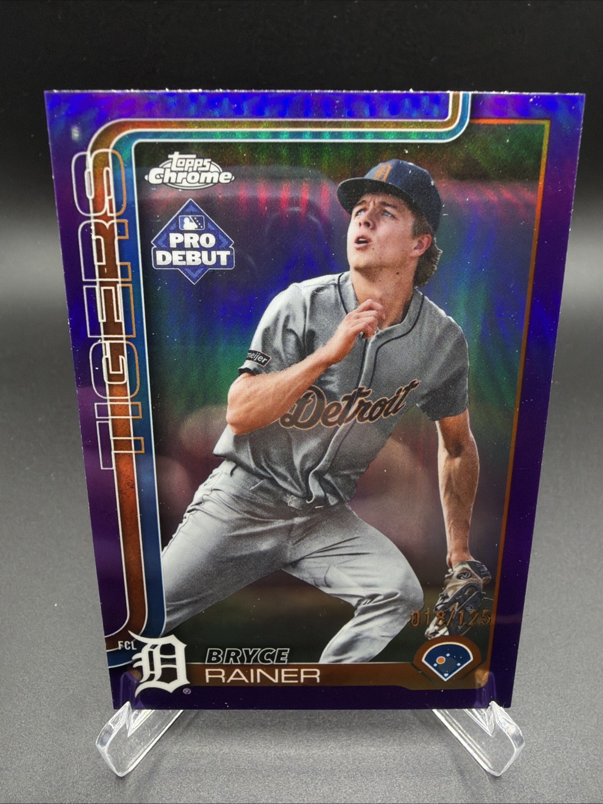 2025 Topps Pro Debut - Chrome Bryce Rainer #PDC-122 Purple Refractor /125 (RC)